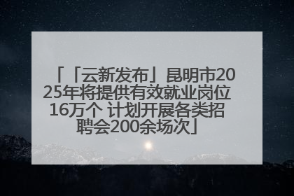 「云新发布」昆明市2025年将提供有效就业岗位16万个 计划开展各类招聘会200余场次
