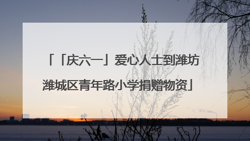 「庆六一」爱心人士到潍坊潍城区青年路小学捐赠物资