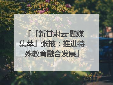 「新甘肃云·融媒集萃」张掖：推进特殊教育融合发展