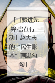 「黔进先锋·贵在行动」赵大志的“民生账本”画满勾勾