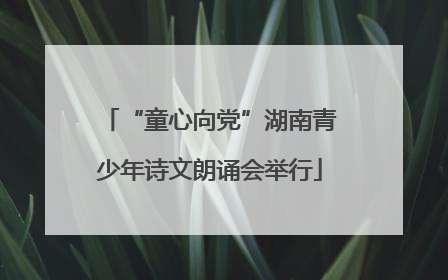 “童心向党”湖南青少年诗文朗诵会举行