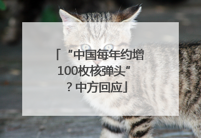 “中国每年约增100枚核弹头”？中方回应