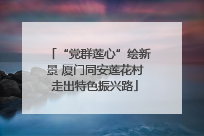 “党群莲心”绘新景 厦门同安莲花村走出特色振兴路