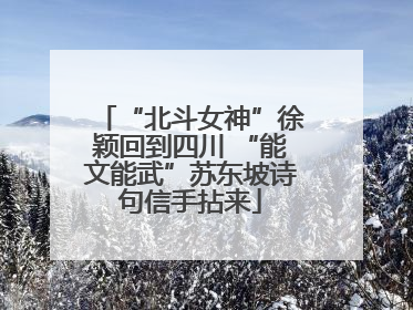 “北斗女神”徐颖回到四川 “能文能武”苏东坡诗句信手拈来