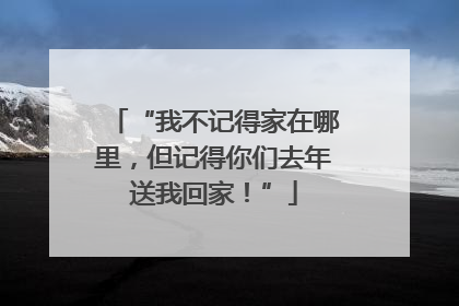 “我不记得家在哪里，但记得你们去年送我回家！”