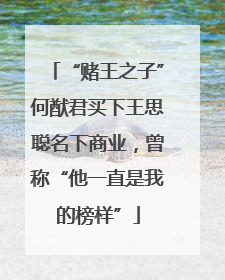 “赌王之子”何猷君买下王思聪名下商业，曾称“他一直是我的榜样”
