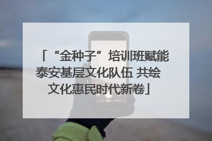 “金种子”培训班赋能泰安基层文化队伍 共绘文化惠民时代新卷
