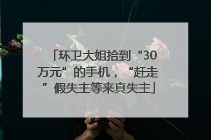 环卫大姐拾到“30万元”的手机，“赶走”假失主等来真失主