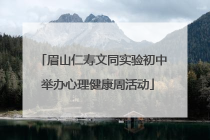 眉山仁寿文同实验初中举办心理健康周活动