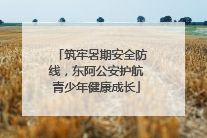 筑牢暑期安全防线，东阿公安护航青少年健康成长