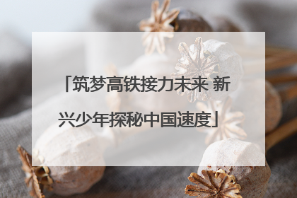 筑梦高铁接力未来 新兴少年探秘中国速度