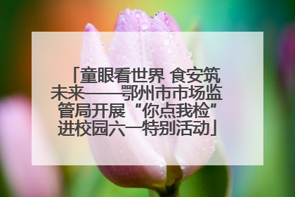 童眼看世界 食安筑未来——鄂州市市场监管局开展“你点我检”进校园六一特别活动