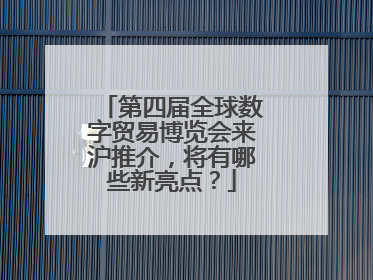 第四届全球数字贸易博览会来沪推介，将有哪些新亮点？