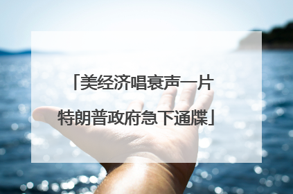 美经济唱衰声一片 特朗普政府急下通牒