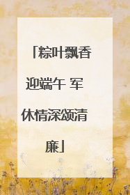 粽叶飘香迎端午 军休情深颂清廉