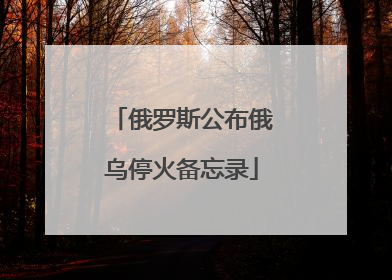 俄罗斯公布俄乌停火备忘录