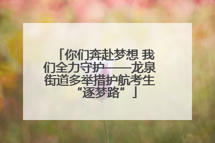 你们奔赴梦想 我们全力守护——龙泉街道多举措护航考生“逐梦路”