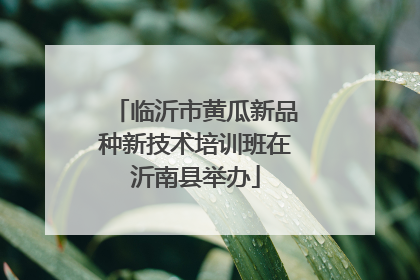临沂市黄瓜新品种新技术培训班在沂南县举办