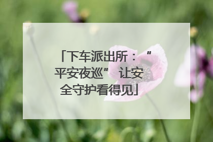 下车派出所：“平安夜巡” 让安全守护看得见