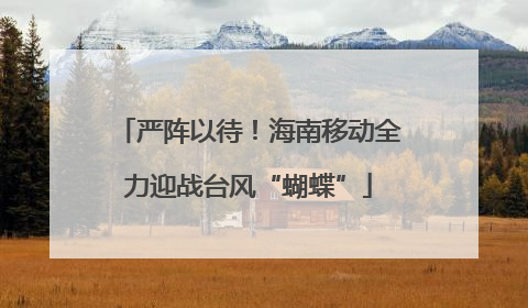 严阵以待！海南移动全力迎战台风“蝴蝶”