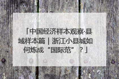 中国经济样本观察·县域样本篇｜浙江小县城如何炼成“国际范”？