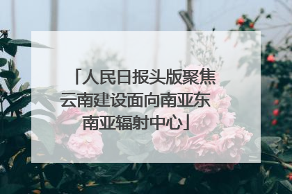 人民日报头版聚焦云南建设面向南亚东南亚辐射中心