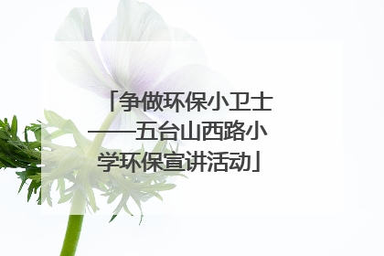 争做环保小卫士——五台山西路小学环保宣讲活动