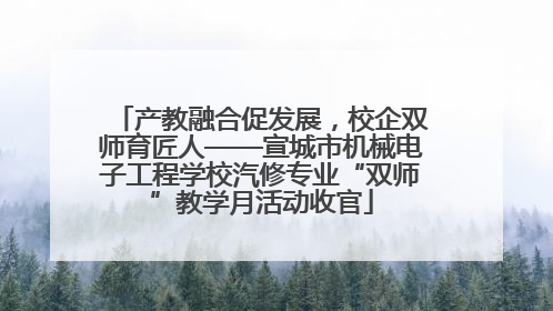 产教融合促发展，校企双师育匠人——宣城市机械电子工程学校汽修专业“双师”教学月活动收官