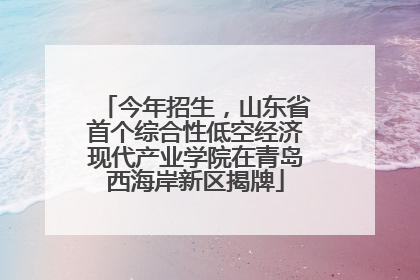 今年招生，山东省首个综合性低空经济现代产业学院在青岛西海岸新区揭牌
