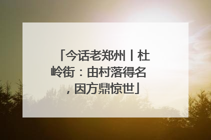 今话老郑州丨杜岭街：由村落得名，因方鼎惊世