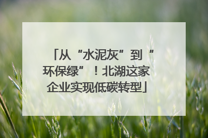 从“水泥灰”到“环保绿”！北湖这家企业实现低碳转型