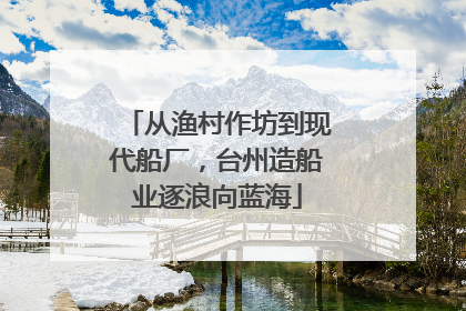 从渔村作坊到现代船厂，台州造船业逐浪向蓝海