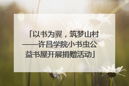 以书为翼，筑梦山村——许昌学院小书虫公益书屋开展捐赠活动