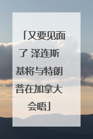 又要见面了 泽连斯基将与特朗普在加拿大会晤