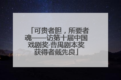 可贵者胆，所要者魂——访第十届中国戏剧奖·曹禺剧本奖获得者戴先良
