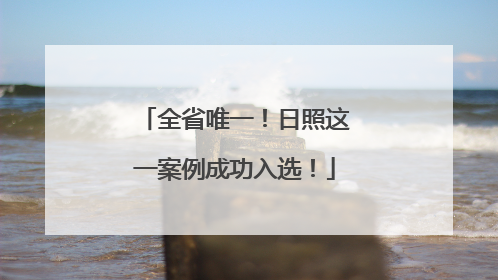 全省唯一！日照这一案例成功入选！