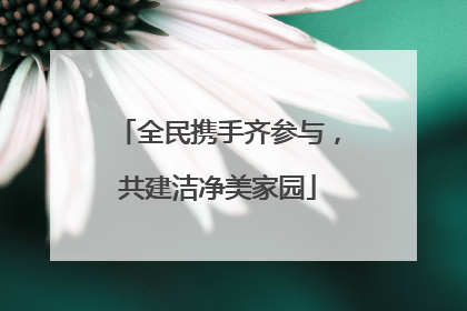 全民携手齐参与，共建洁净美家园