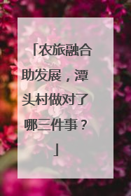 农旅融合助发展，潭头村做对了哪三件事？