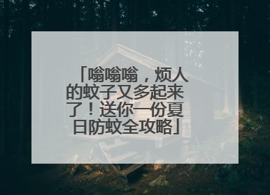 嗡嗡嗡，烦人的蚊子又多起来了！送你一份夏日防蚊全攻略