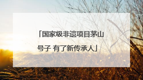 国家级非遗项目茅山号子 有了新传承人