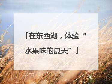 在东西湖，体验“水果味的夏天”