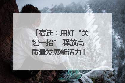 宿迁：用好“关键一招” 释放高质量发展新活力