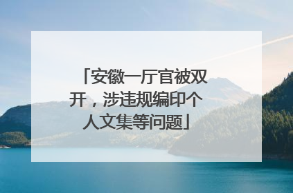 安徽一厅官被双开，涉违规编印个人文集等问题