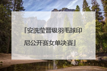 安洗莹晋级羽毛球印尼公开赛女单决赛