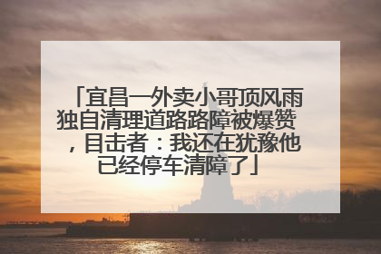 宜昌一外卖小哥顶风雨独自清理道路路障被爆赞，目击者：我还在犹豫他已经停车清障了