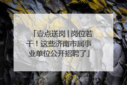 壹点送岗│岗位若干！这些济南市属事业单位公开招聘了