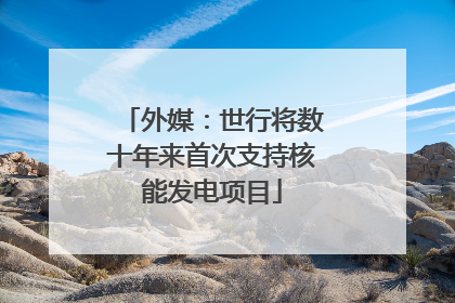 外媒：世行将数十年来首次支持核能发电项目