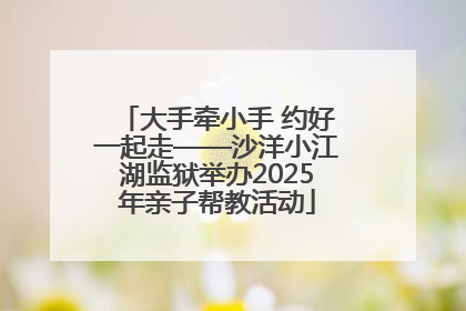 大手牵小手 约好一起走——沙洋小江湖监狱举办2025年亲子帮教活动