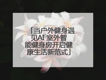 当户外健身遇见AI 室外智能健身房开启健康生活新范式