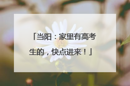 当阳：家里有高考生的，快点进来！